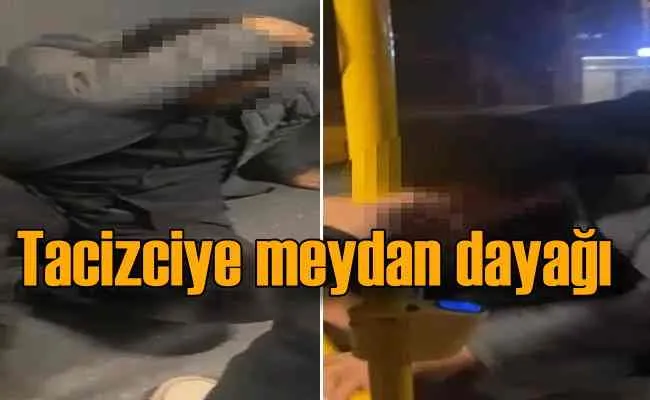 Otobüs durağında tacizciye vatandaştan meydan dayağı