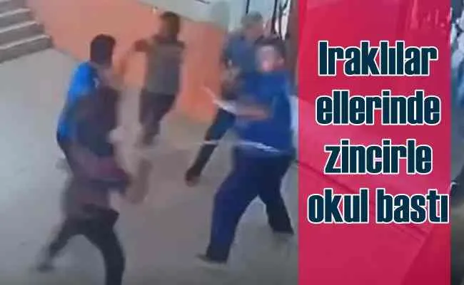 Iraklılar, okul bastı. müdüre zincirle saldırdı