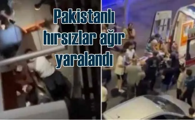 Pakistanlı hırsızlar polisten kaçarken boşluğa düştü