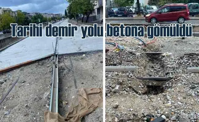 Buca Belediyesi, 140 yıllık demir yolunu betona gömdü