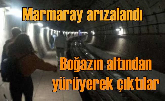 Marmaray arızalandı, yolcular yürüyerek çıktı