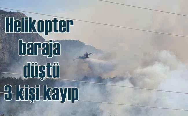 İzmir'de yangın söndürme helikopteri baraja düştü